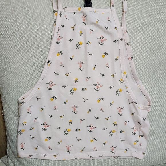 Forever 21 pink floral biker short & top size S - Picture 2 of 2